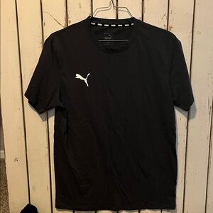 Puma Men's Black Short Sleeve Tee with White Emblem